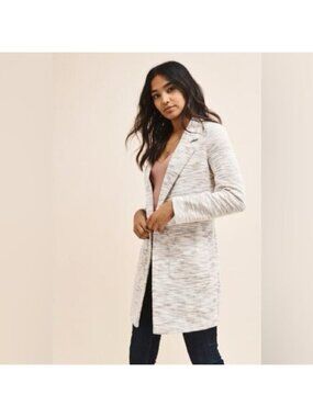 Dynamite Grey Marled Long Open Front Cardigan Jacket – Size P/S